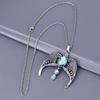 Classic Magic Necklace College Vintage Eagle Crown Blue Crystal Crown Pendant Necklace Movie Jewelry Gift Party Accessory