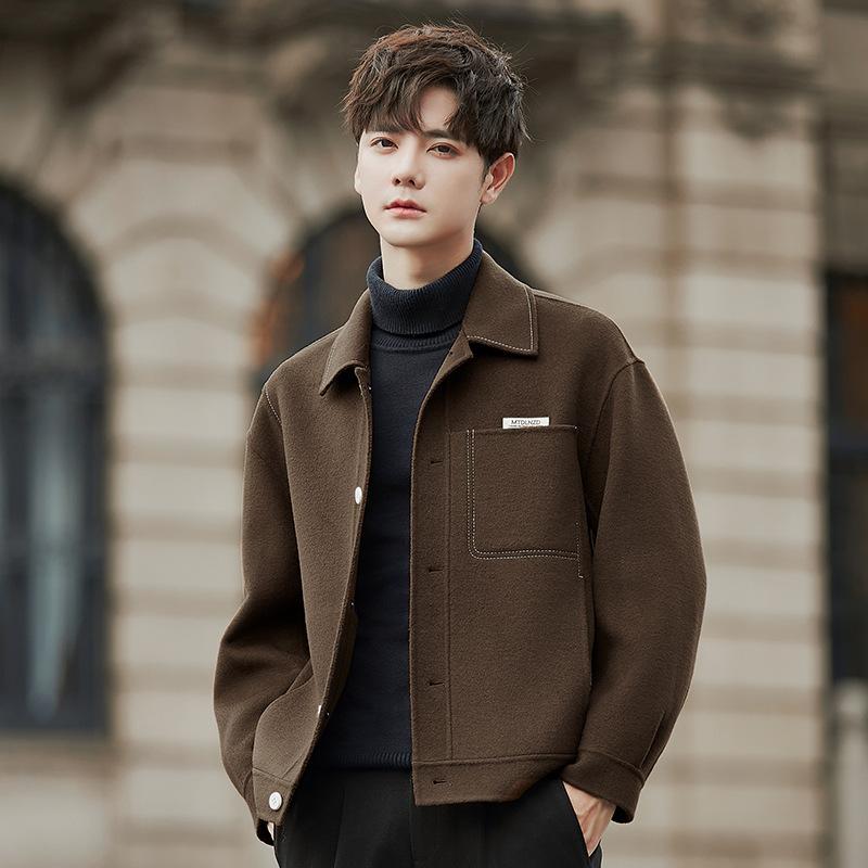 

Шерстяная куртка Jiming Thread Wool, осенне-зимняя, высококачественная, короткая, двухсторонняя, некашемировая куртка, верхняя часть 3XL