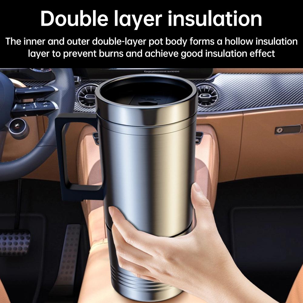 12V 24V 300ml auto elektrický ohřívací hrnek z nerezové oceli auto termoska přenosná voda káva mléko termální hrnek pro auto