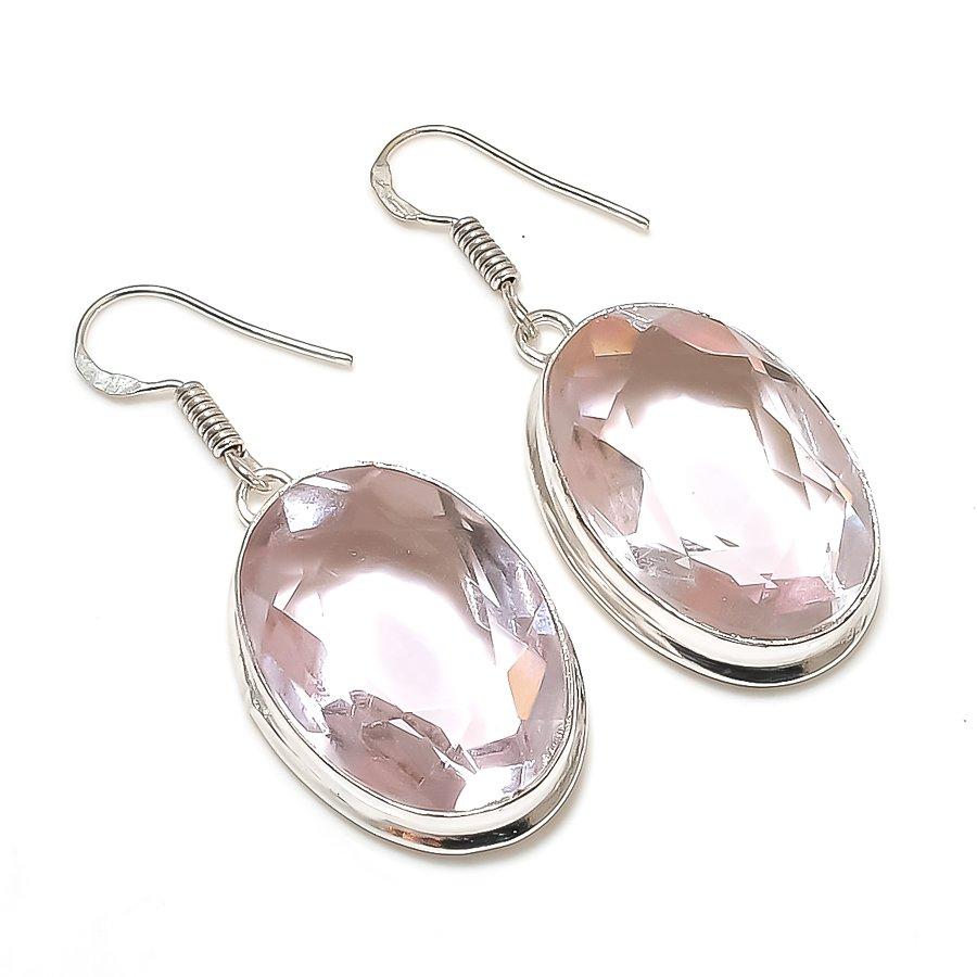 

Pink Kunzite Gemstone 925 Sterling Silver Jewelry Earring 1.85