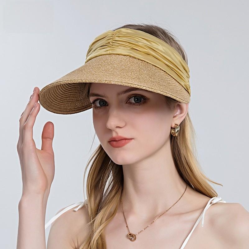 Summer Outdoor Sun Hat With Wide Brim Breathable Straw For Women Beach Casual