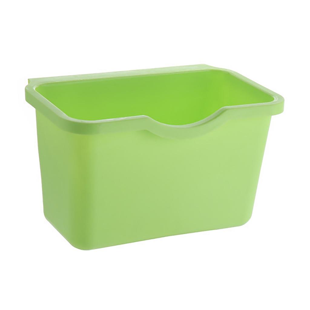 Hanging Trash Can Space Saving Large Capacity Uncovered Garbage Waste Bin for Home Kitchen Bathroom Small Size Green