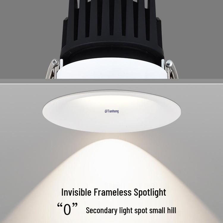 Frameless Anti-Glare Recessed Downlight with Three-Color Dimming