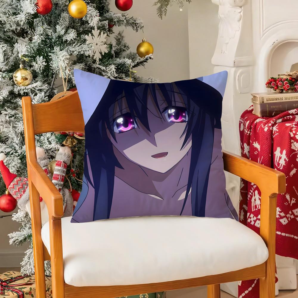 Anime High School Dxd-Beautiful Pillow Case Silky Short Plush With Invisible Zipper Dustproof Sofa Cushion Cover For Home Decor