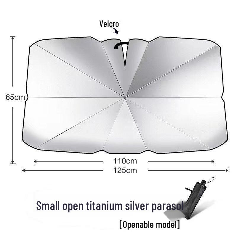 Zatahovací sluneční clona na čelní sklo blokující UV záření, deštník do auta