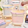 Cute Pink Plastic Trash Can with Wheels