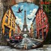 Metal Poster Wall Art Paris Eiffel Tower Retro Cafe Decor for Restaurant