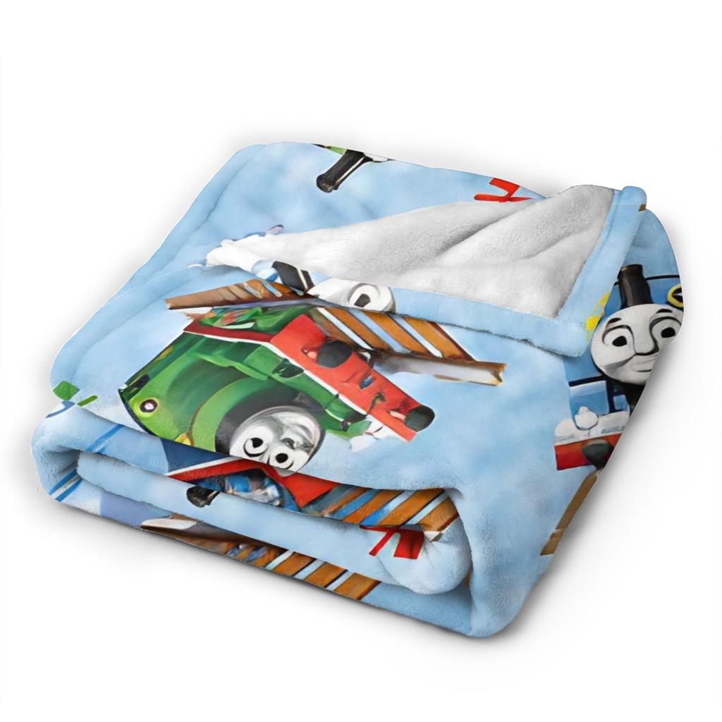 Super Soft T-thomas and Friends Throw Blanket Premium Fleece Flannel Lightweight Bed Blanket Super Cozy Blankets All Season Use