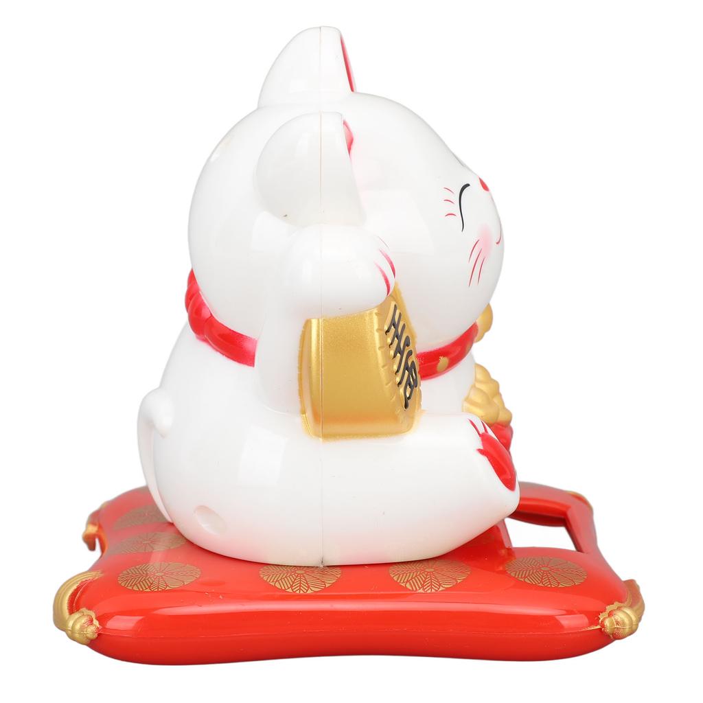 3.5in Lucky Fortune Cat Solar Powered Waving Lucky Cat Display Decoration for Desktop Home Entrance