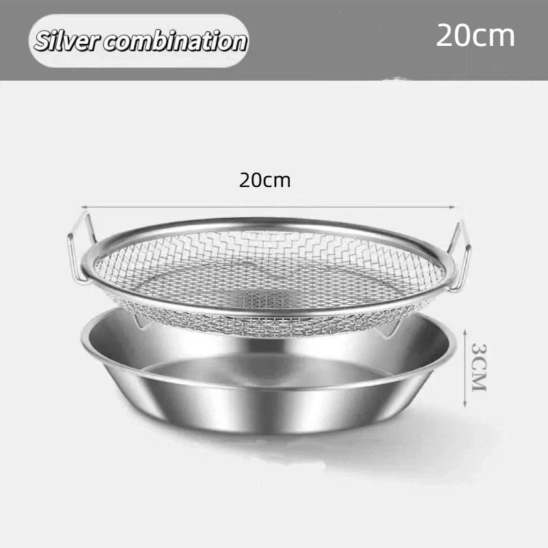 New 2026 Food-grade Kitchen Oil Filter Tray Stainless Steel Mesh Frying Drain Pan Strainer Colander