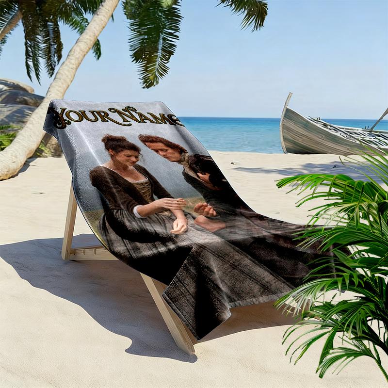 Gepersonaliseerde Levendige Outlander Print Strandlaken, Groot Zacht Sneldrogend Handdoek voor Strand Camping Zwemmen_xia