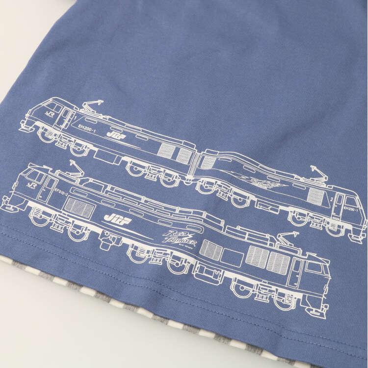 [Children's Clothing] Moujonjon (Moojeongjeong) JR Freight Train Striped Short Sleeve T-Shirt 90cm-130cm F30888