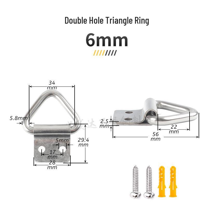 304 Stainless Steel Triangle, D-Ring, and Square Ring Buckle Hook for Truck Trailer Straps