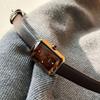 Rechteckiges Zifferblatt Quarz Uhr Lederarmband Armbanduhren Lässig Schick Quarz Geschenke