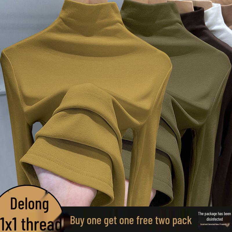 Women's Semi-High Neck Dralon Base Layer Top, Slimming & Warm for Autumn/Winter