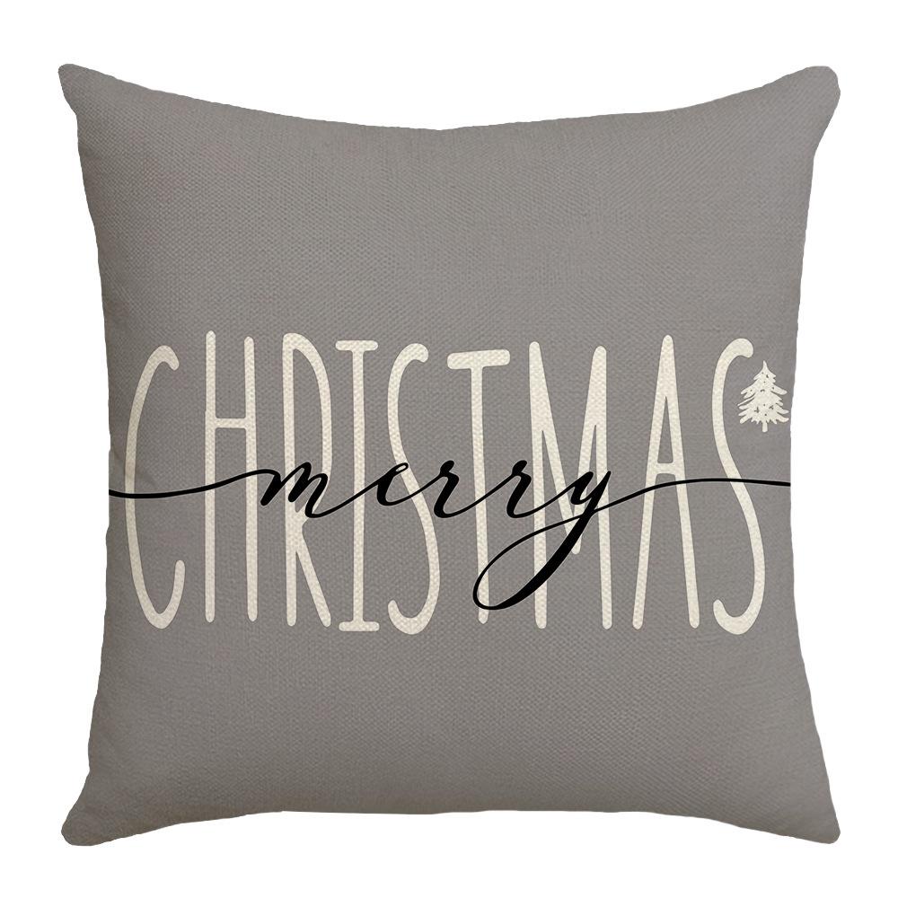 Herbst und Winter Neue Kissenbezug Grau Kiefer und Zypresse Buchstaben Leinen Druck Sofa Kissen Heim Kissenbezug