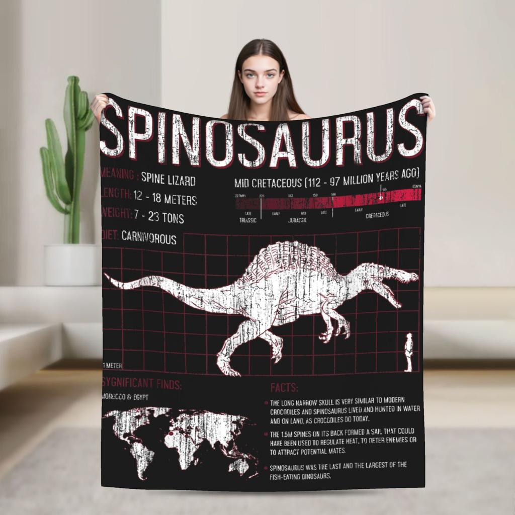 Jurassic T-Rex Grid World Blanket Flannel Spring/Autumn Logo Breathable Lightweight Throw Blankets for Travel Bedroom Quilt