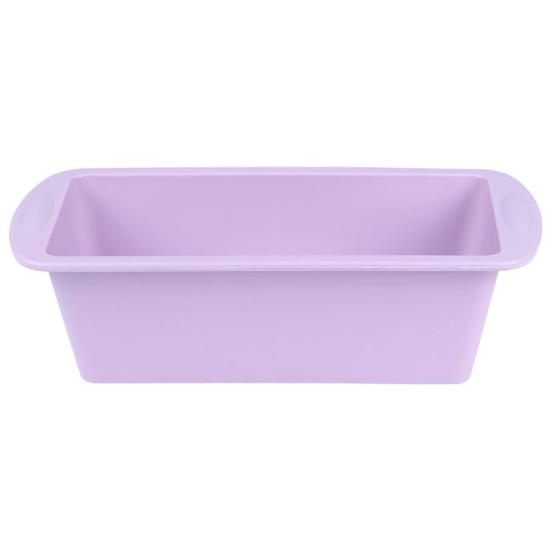 

Силиконовая форма для хлеба с антипригарным покрытием и ручками. Подходит для духовки. Антипригарный термостойкий легкосъемный противень для выпечки хлеба. светло-фиолетовый