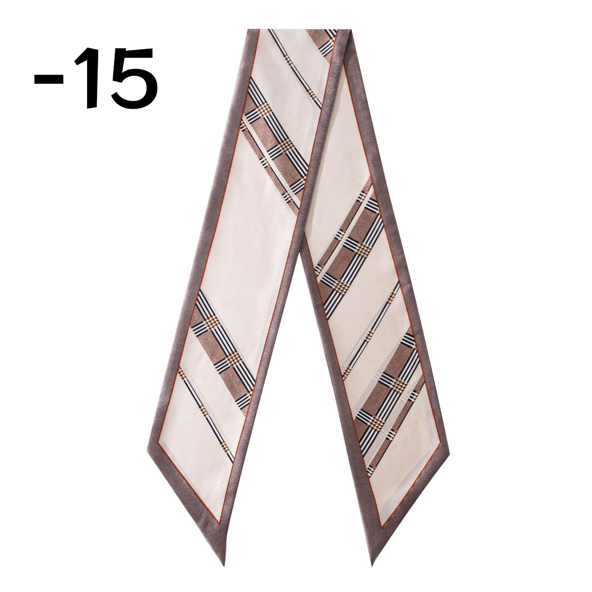 

Весенний контрастный полосатый шелковый шарф длинный шелковый шарф женский высококлассный темпераментный шарф для поездок на работу тонкий шарф 14*138cm