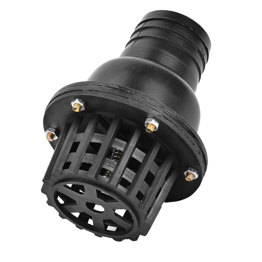 Water Pump Foot Valve Black PVC Low Pressure Flat Check Valve for Fluid Machine(2in)