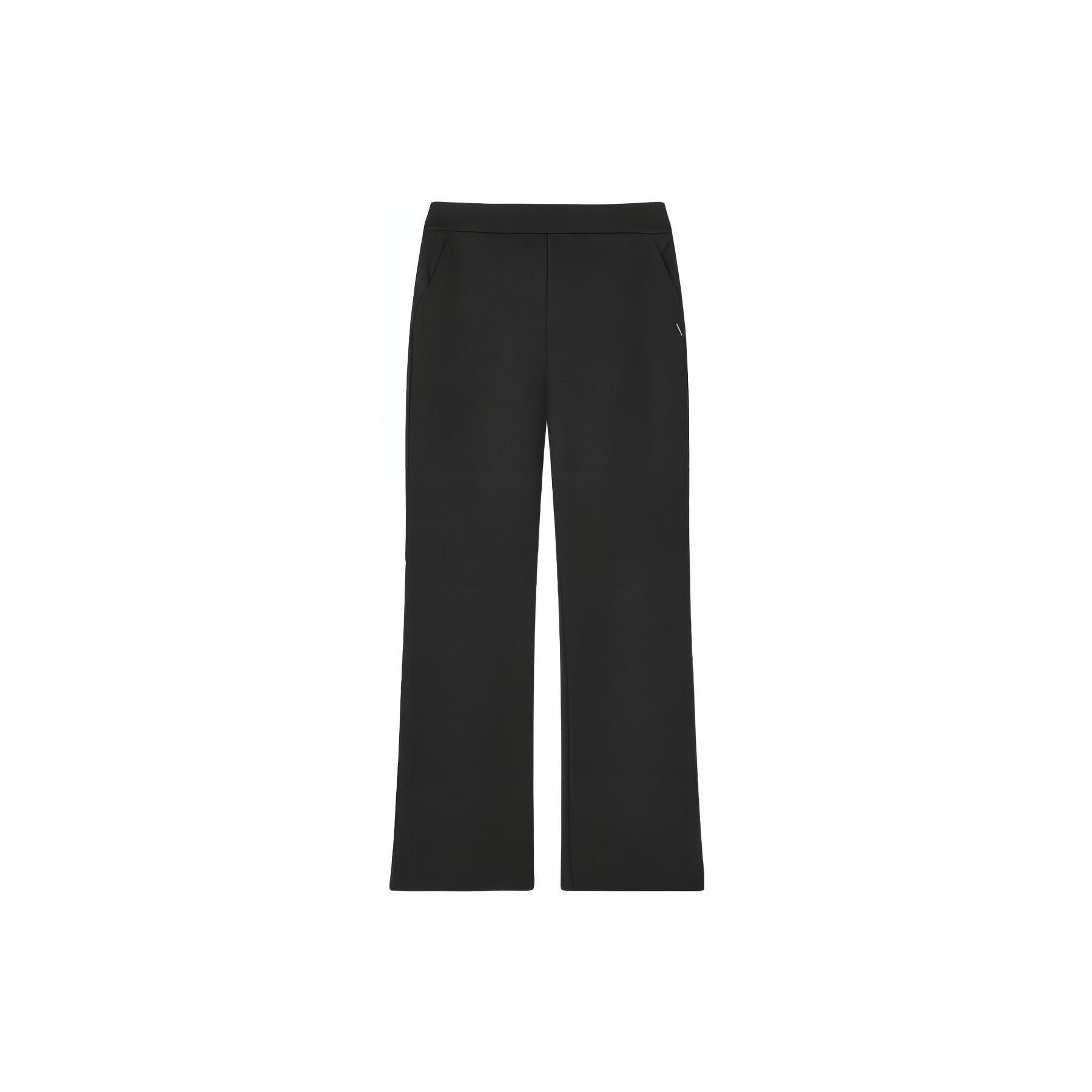 

FILA Emerald Solid Color Straight Leg Knitted Stretch Casual Pants Women bottoms Black F11W414603FBK XL