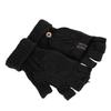 1 Pair USB Heated Gloves Electric Heating Thermal Knitting Gloves Half Finger Winter Hand Warmer for Working Black