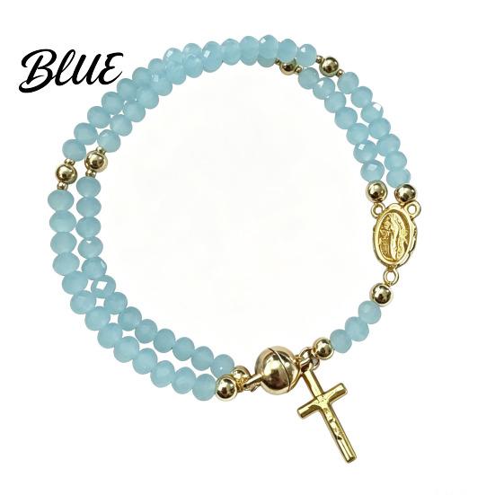 Devotional Bead Bracelet Rosary Magnetic Closure Handmade Christian Prayer Beads