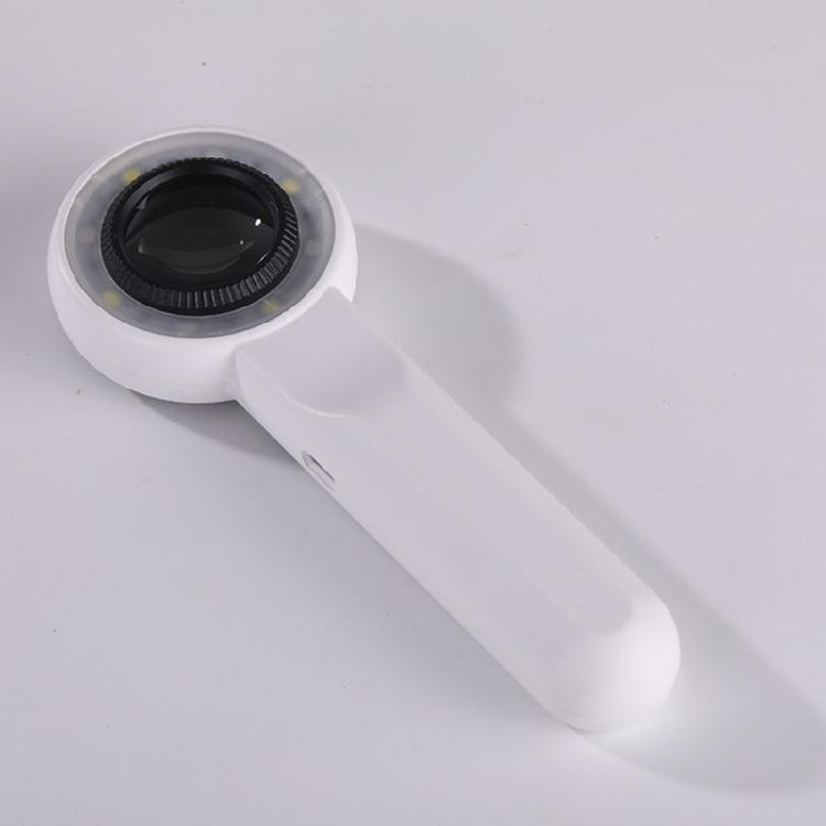 Practical Rechargeable Jewelry Magnifying Glass with High Power Lens and Light Functionality Handheld Loupe ABS Texture