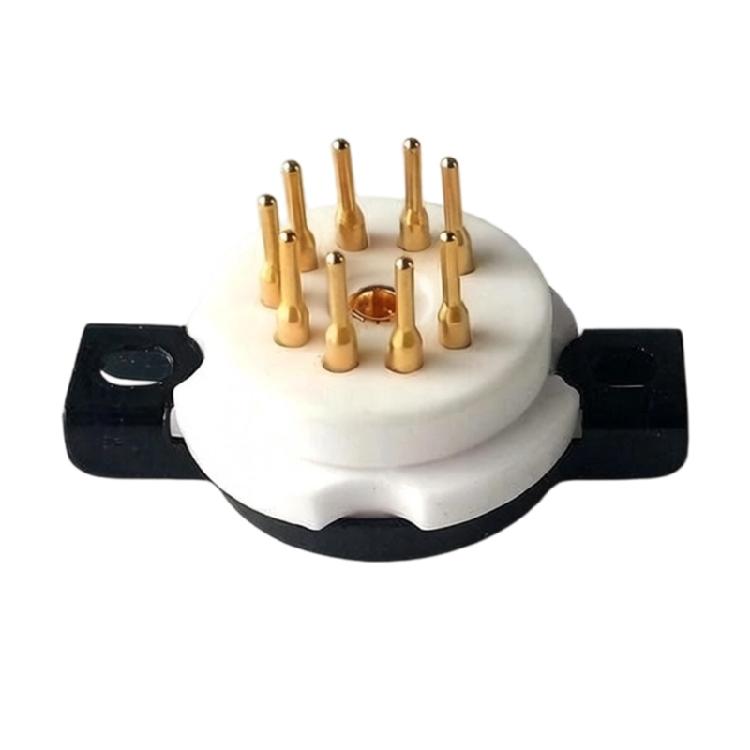 Panel Mount Tube Socket 9 Pin Ceramic Electronic Base for Auditory Gear Repair and DIY Amplifiers Build Project Work