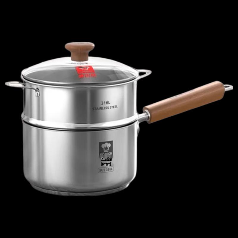 

KOBACH 316L Stainless Steel Baby Food Saucepan with Steamer