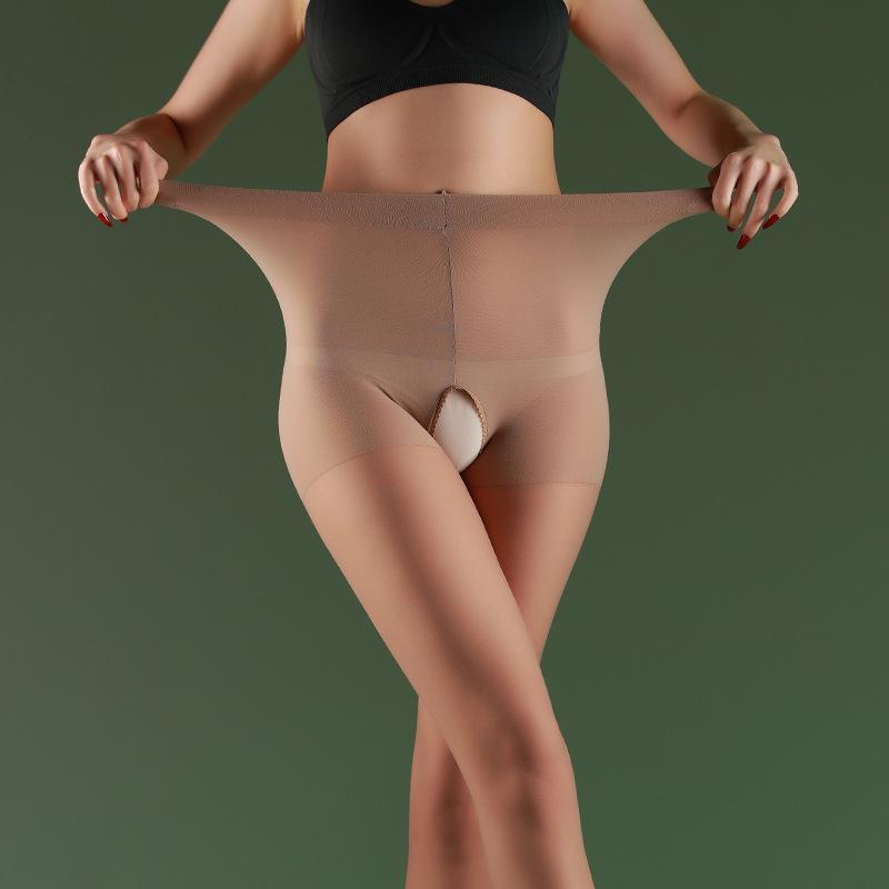 Women's Invisible Stockings Summer 8d Open Crotch Ultra-Thin Pantyhose Ultra Elastic Tight Stocking Transparent Sheer Pantyhoses