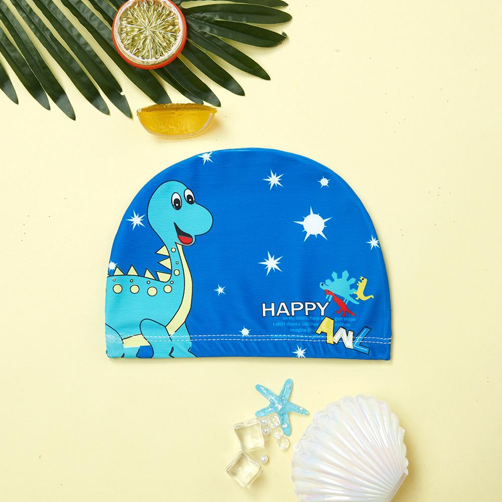 Kids Swim Cap Cartoon Pattern High Elastic Ear Protection Breathable for Pool Swimming Boys Girls Comfort Fit