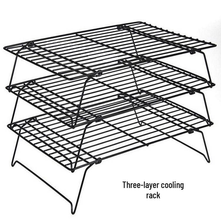 Non-stick Black Cooling Rack for Baking: Small & Large Cake, Bread, and Cookies.