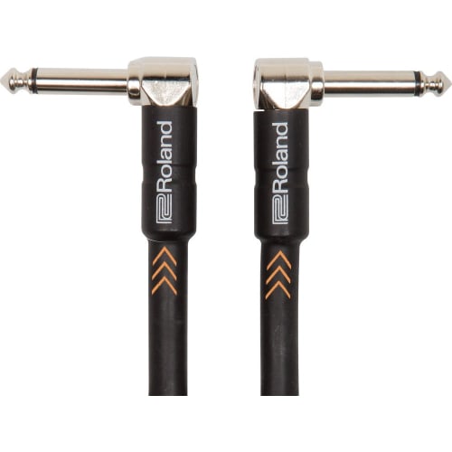 Roland RIC-B3AA Shielded Instrument Cable, TS Phone (L-Shaped) to TS Phone (L-Shaped), 1m, BLACK Series
