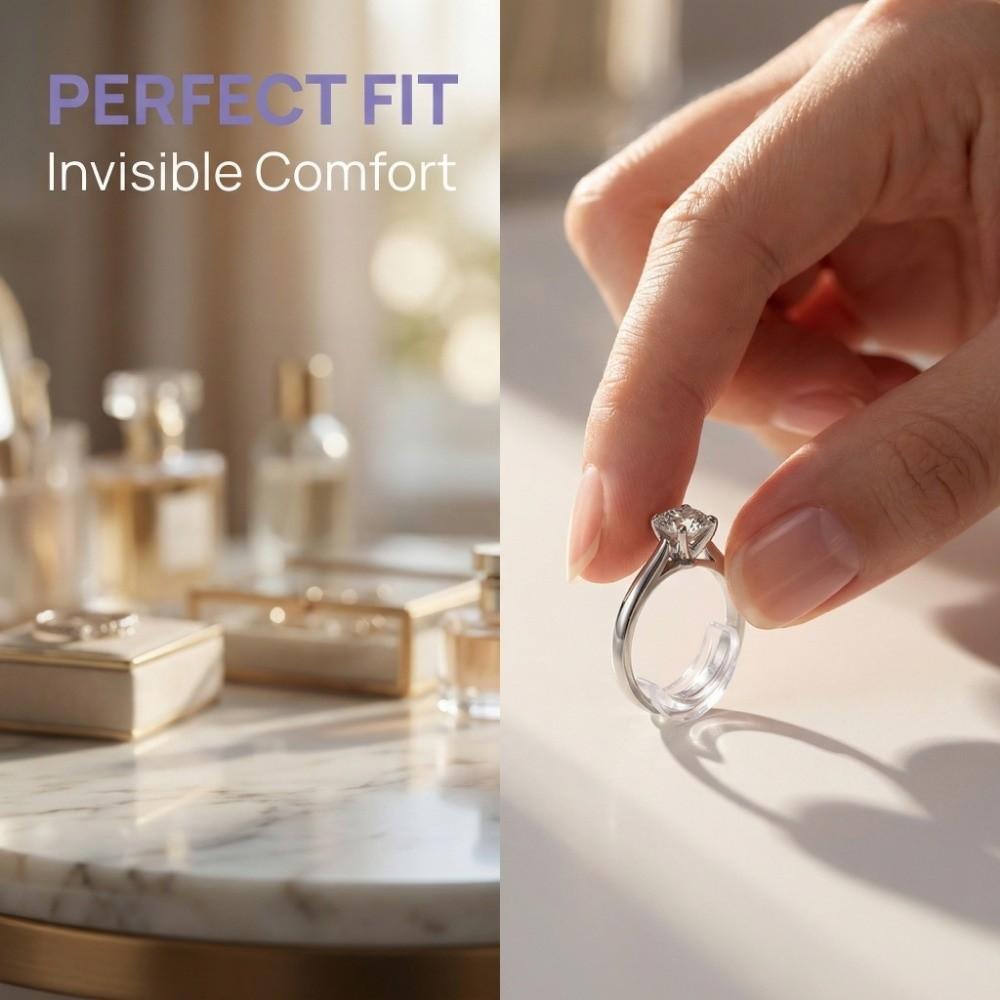 15/26Pcs Transparent Ring Guards for Loose Rings Silicone Ring Tighteners  Unisex