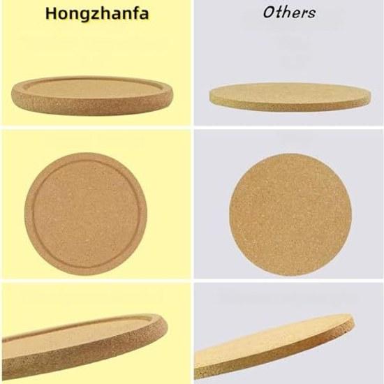 Cork Coaster Diameter 10cm Thickness 10mm Set 8 Groove Design High-density Natural Cork.