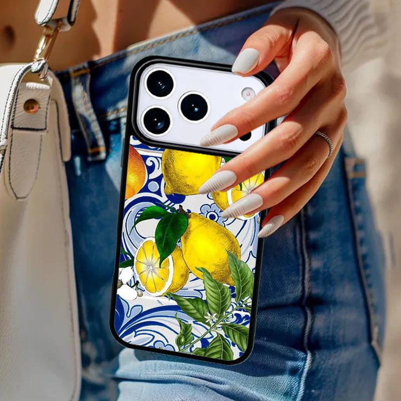 

Mediterranean Lemon Phone Case For iPhone 17 Air 14 15 13 12 Max Cover For Apple 16e 11 Pro Max Plus Coque iPhone 16pro