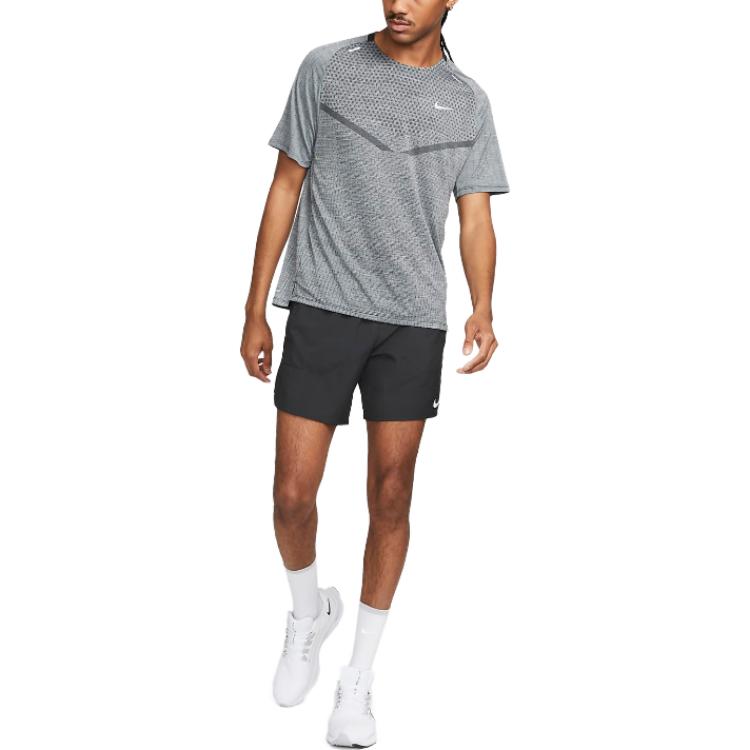 Nike All-Over Print Logo Crew Neck T-Shirt Men Tops Grey DM4753-010