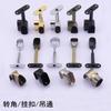 Zinc Alloy Pipe Bracket Half/All Pass Black Silver Gold Corner Flange Seat Inner Dia.16mm Ceiling Fixed Wardrobe Hanger