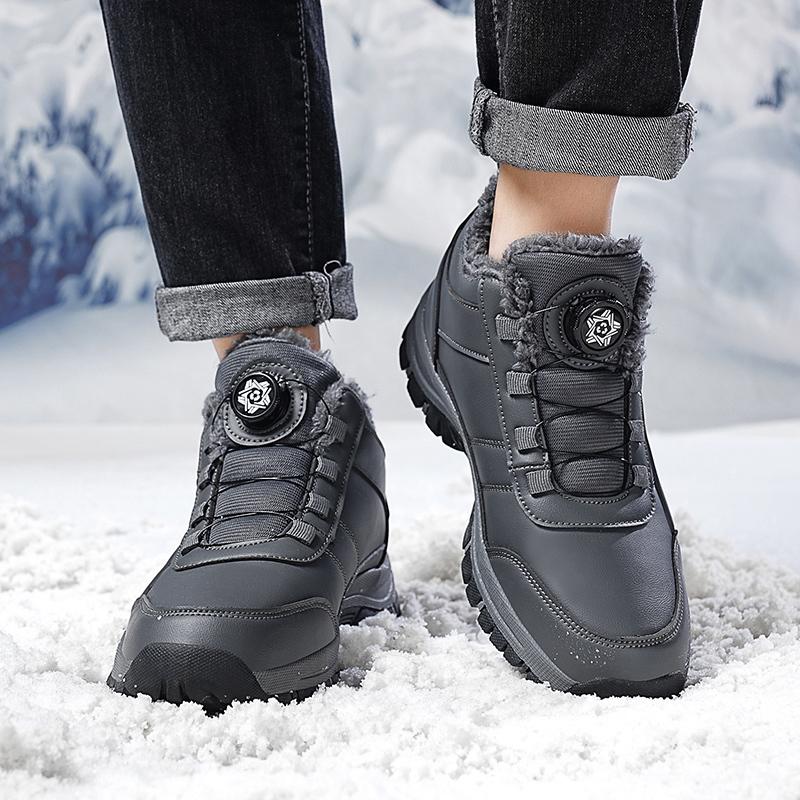 2024 Waterproof Winter Men Women Sneakers Original Leather Warm Snow Boots Men Work Casual Shoes High-top Non-slip Ankle Boots