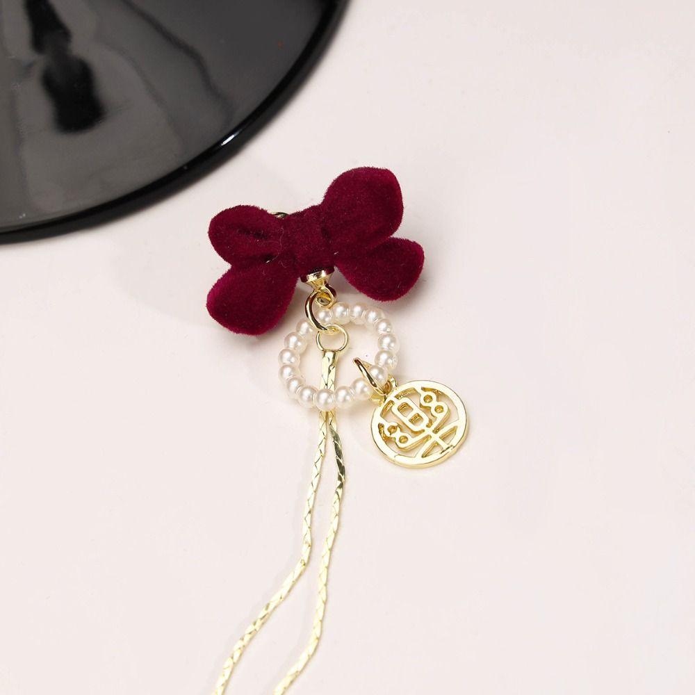 Pearl Dangle Earrings Shiny Rhinestone Sweet Jewelry Simple Korean Style Earrings  Gifts