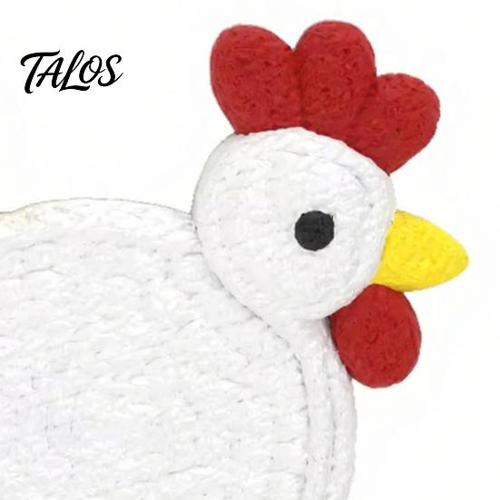 Easy Clean Coaster Cute Chicken Coaster, 3D Printed Reusable Drink Heat Soft Silicone Insulation Table Protection Mat for Home Office Use Decorative