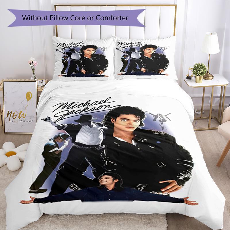 Set Biancheria da Letto Michael Jackson Traspirante Copripiumino con Federe Decorazione per la Casa Regalo di Compleanno
