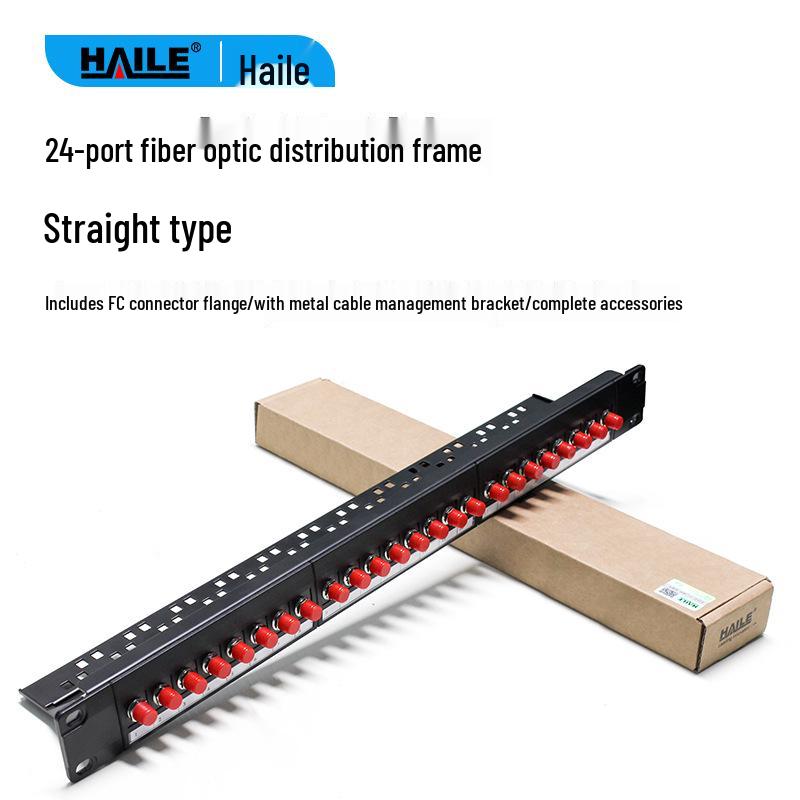 

HAILE 24-Port Fiber Optic Patch Panel with FC Adapters and 1U Metal Cable Management