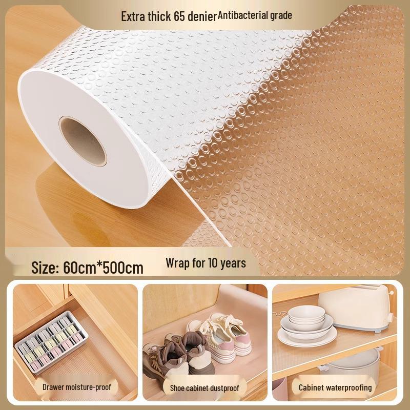Waterproof Self-Adhesive Drawer and Cabinet Liner - Oilproof, Dustproof, Moisture-Proof Mat for Wardrobes and Kitchens