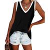 Fashion Womens Color Splicing Casual Strappy Sling Sleeveless Tank Top