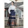 Ming Dynasty Inspired Hanfu Set Womens Embroidered Inner Collar Top Horse-Face Skirt Winter Daily Wear