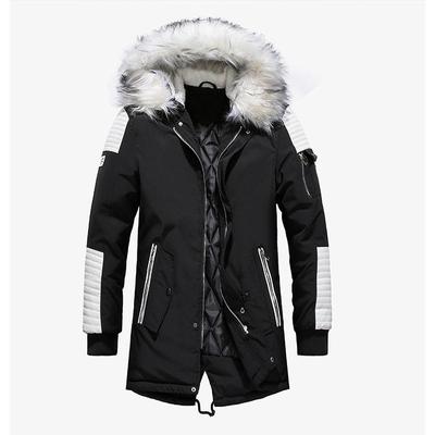 Yüksek Kaliteli Kış Kürk Hoodie Ceket Uzun Ceket Kalın Su Geçirmez Ceketler Erkek Giyim Aşağı Ceket