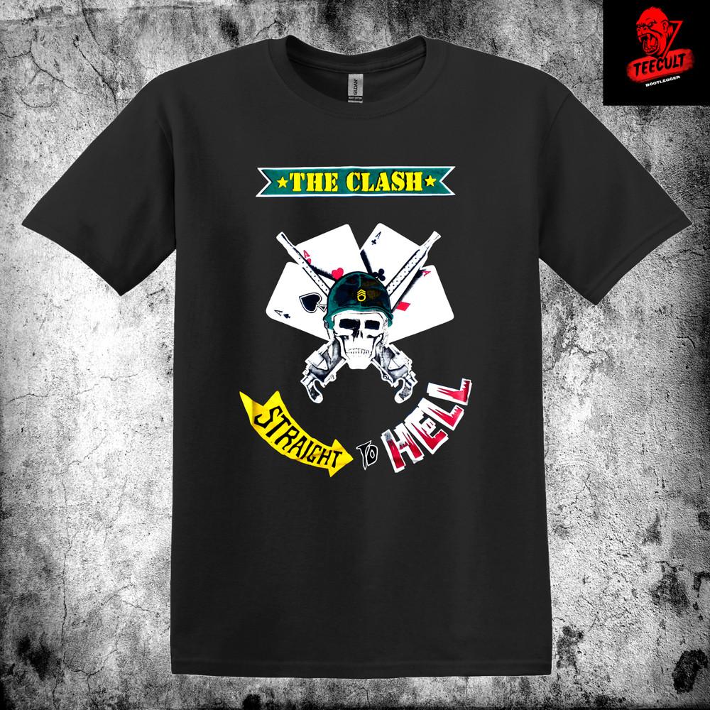 The Clash #039;Straight To Hell#039; Punk Rock Band Unisex Heavy Cotton TShirt S–3XL Unisex T-Shirt XL