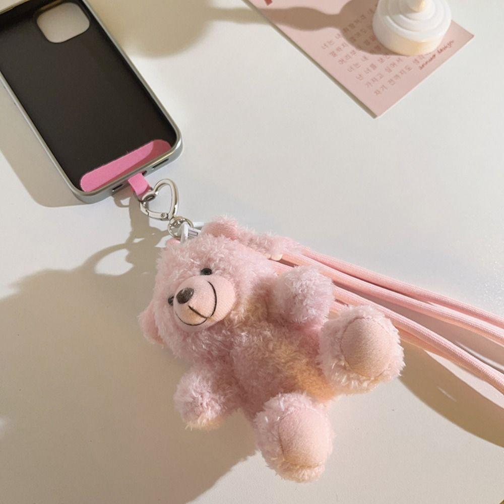 Detachable Bear Plush Phone Straps Plastic Crossbody Mobile Phone Lanyard  Mobile Phone Accessories